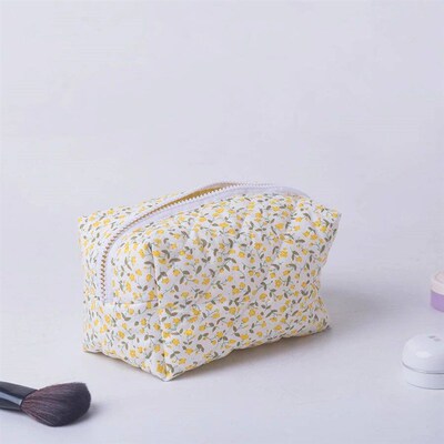 Storage Organizer Floral Puffy Quilted Makeup Bag Flower Pri