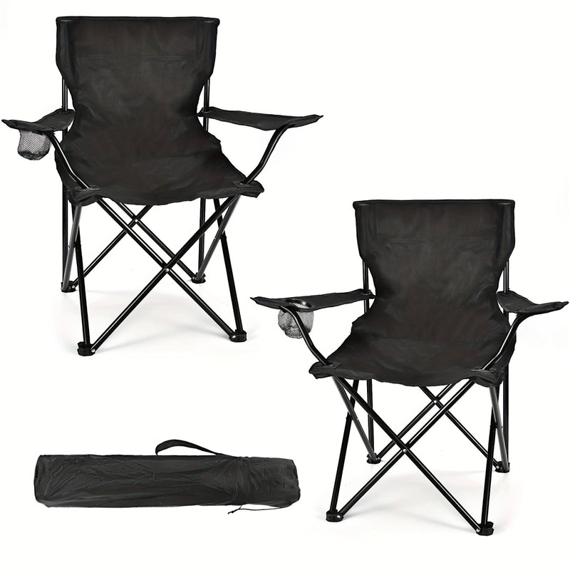 2 Pack Lightweight Leisure Camping Chairs, 250LBS Capacity F图片