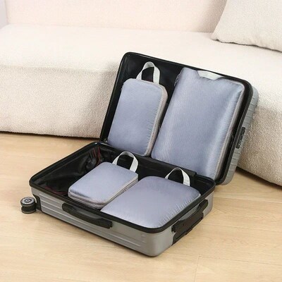 4Pcs Travel Compression Packing Cubes Bag Portable Suitcase