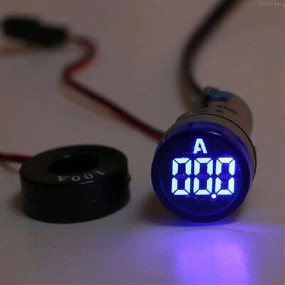 22mm Round for Head LED Current Tester 0~100A Ammeter