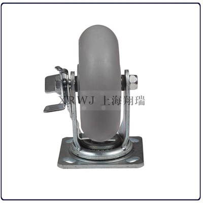 8寸橡胶脚轮/重型全静音边刹轮/200MMTPR刹车轮/推车减震转向轮子