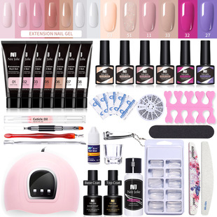 Nail Gel Set 6W LED Lamp Full Manicure Kit Quick Extension