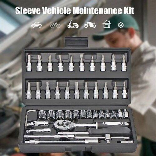 46pcs Multi-functional Combination Toolbox Wrench Household