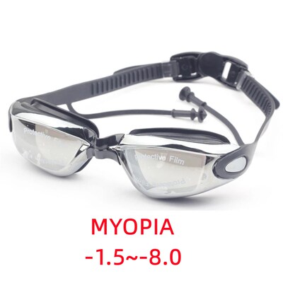 Adult Myopia Swimming Goggles Earplug Professional Pool