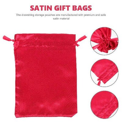 20 Pcs Satin Drawstring Pocket Pouches Bags Gift with Gifts