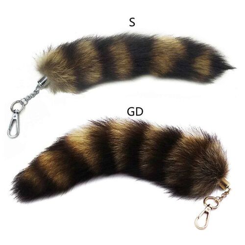 Pluh-Fox Tail Keychain Furry Racoon Tail Keyring Keychain 28