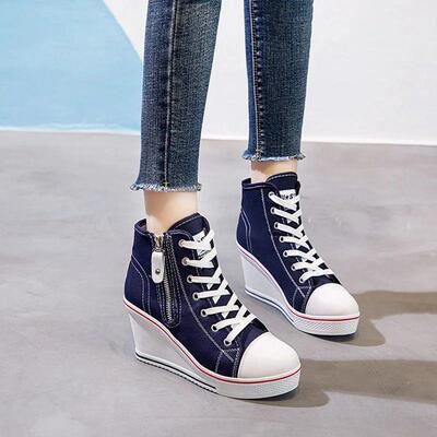 Women Hidden Wedge Invisible Heel  Shoes Female Wedge Side Z