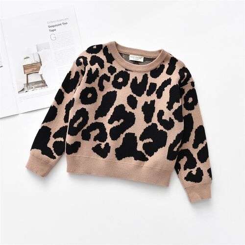 Childrens Personality Leopard Sweatshirt Autumn and Winter
