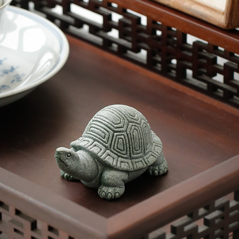 青砂石招财寿龟盖置茶宠摆件创意家居客厅鱼缸造景沉水麒麟装饰品,家居饰品,装饰摆件,淘宝优惠券,粉丝福利购,淘宝优惠卷