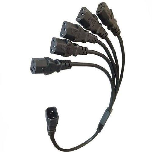 3-Prong C14 to IEC320-C13 Connector Adapter Cord Male Plug