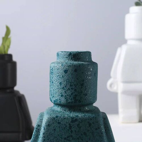 Nordic style ceramic robot vase indoor flower pot modern hom