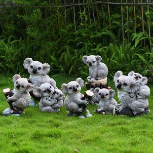 可爱树袋熊挂件考拉花园庭院树脂景观园林动物摆件雕塑树上装饰品