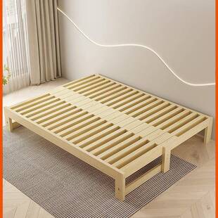 折叠沙发床两用实木家用客厅小户型榻榻米单人简易抽拉推拉伸缩床