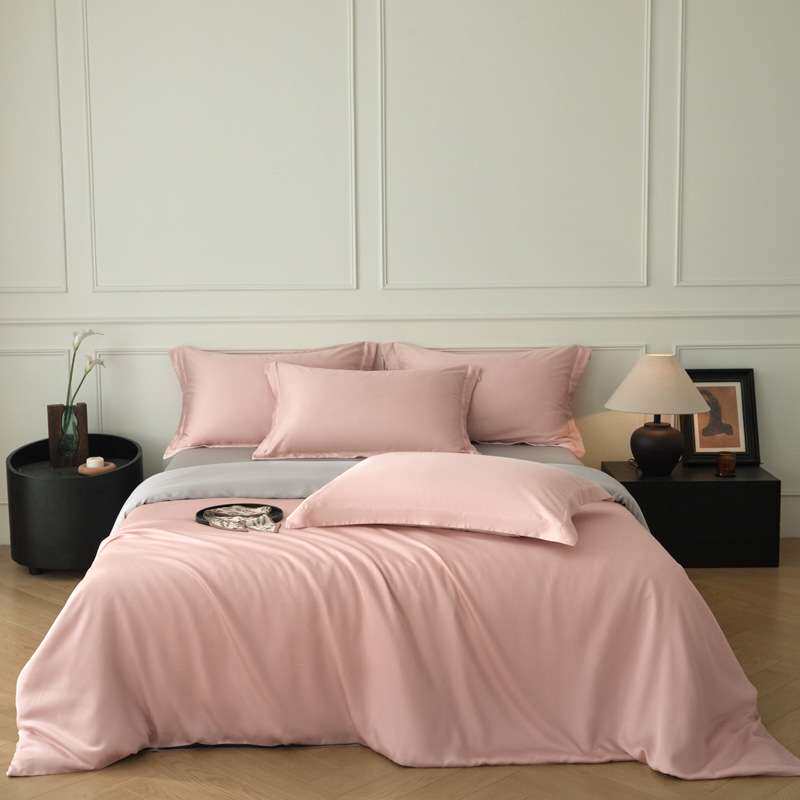 天丝棉四件套莱赛尔纤维纯色凉感宿舍套件夏季床上用品