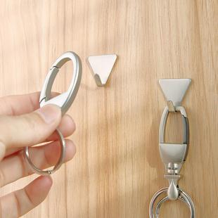 560AAE日本KM不锈钢粘胶挂钩三角形钢粘钩 承重500克 5个装
