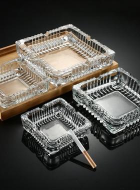 玻璃烟灰缸创意个性潮流多功能家用客厅时尚水晶烟缸办公室防飞灰