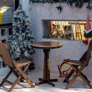 茶几复古折叠桌椅阳台休闲桌椅茶几庭院餐厅椅子靠背椅茶几家用