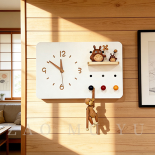 造木语 电表箱装饰画带钟表高级感电箱挂画置物架电表箱盒遮挡