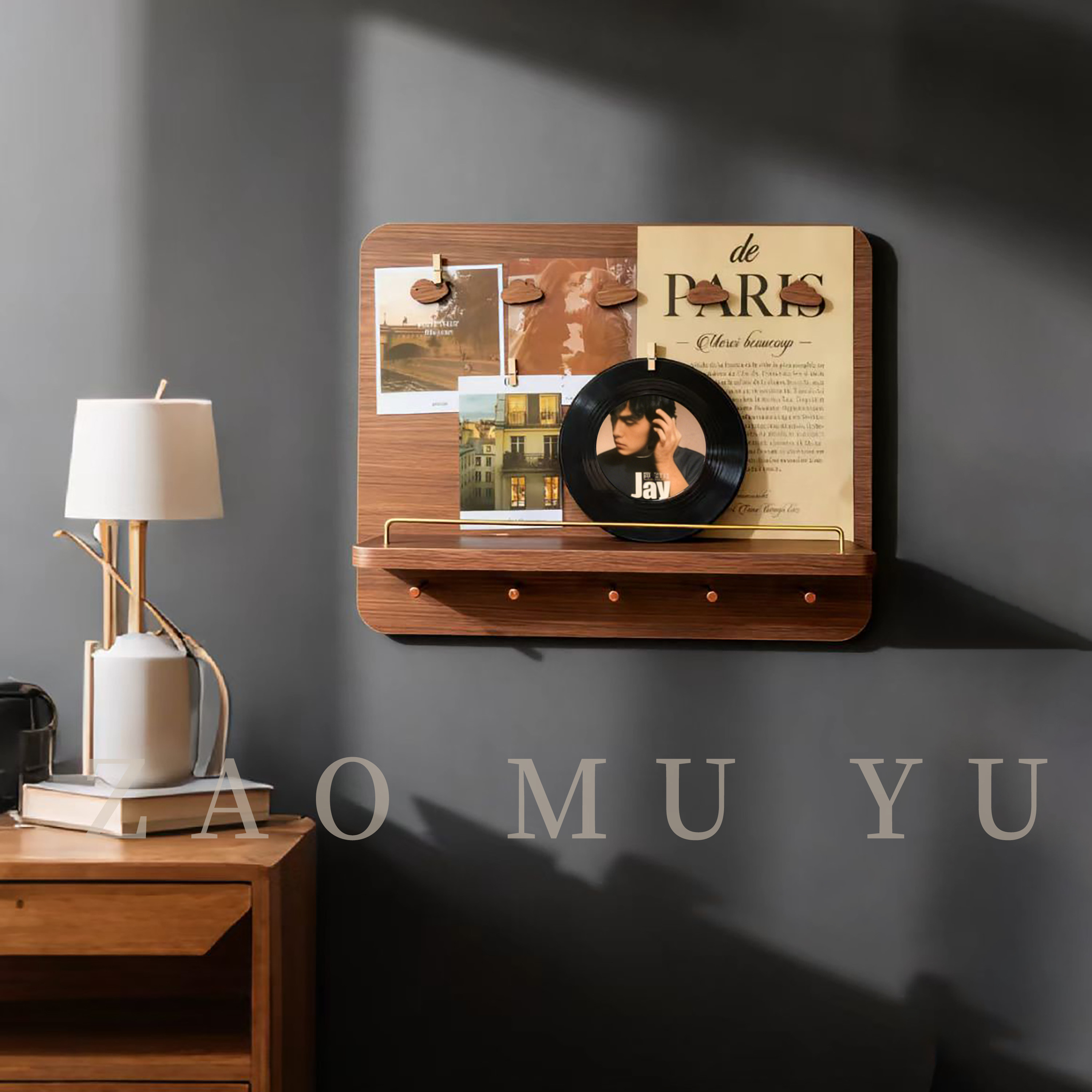 造木语 中古风电表箱装饰画遮挡高级电表箱免打孔实木置物架挂画,家居饰品,现代装饰画,淘宝优惠券,粉丝福利购,淘宝优惠卷