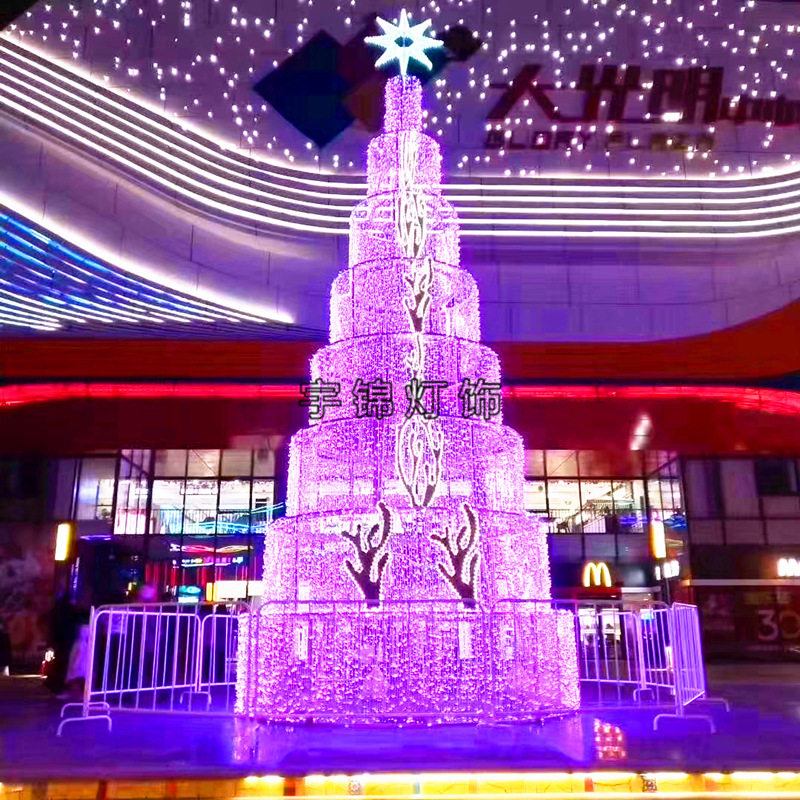 led大型户外圣诞树户外商场广场酒店发光动态树圣诞树造型灯