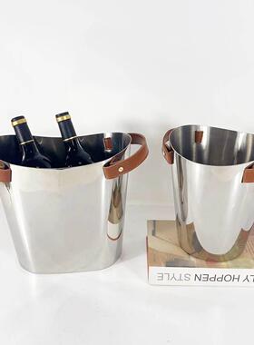 欧式不锈碗家用酒具套装轻奢调02140酒搭器冰桶零食托盘钢软装配