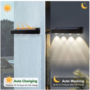 Solar Wall Light Outdoor 4/6/8LED Waterproof Solar Fence Sig