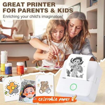 Thermal Mini Printer, Portable Inkless Sticker Maker,Bluetoo