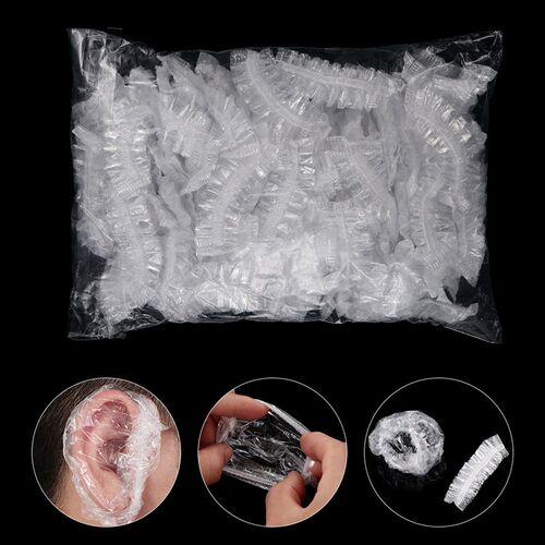 50/100pcs Disposable Waterproof Ear Cover Bath Shower Salon