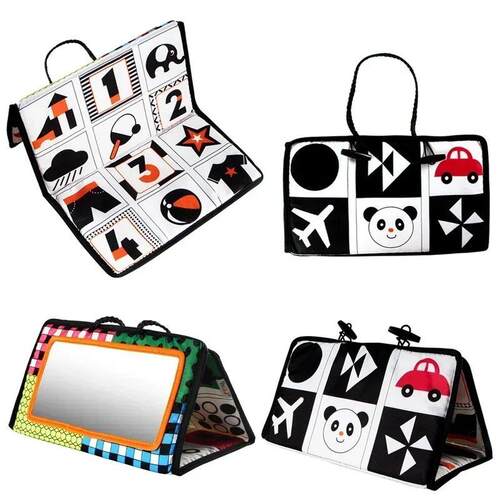 Black and White born Mirror Toys Baby Tummy Time for Babies