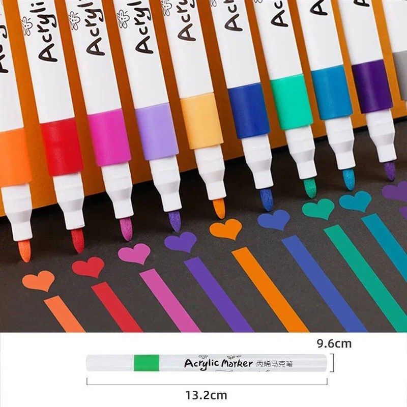 12-60 Colors Acrylic Markers Pen Set Paint Art Marker Soft T图片