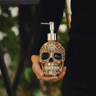 Skull Soap Dispenser Bottle Vintage Empty Hand Sanitizer