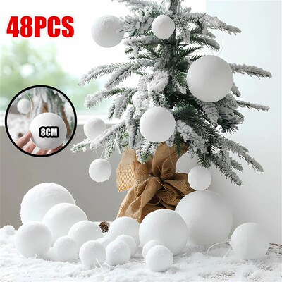 48PCS Christmas ree Snowball Decoration Festival Supplies Ce