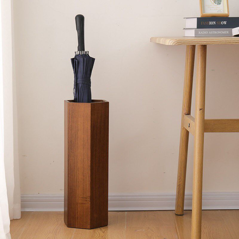 Nordic Japanese Retro Solid Wood Umbrella Rack Wooden Umbrel