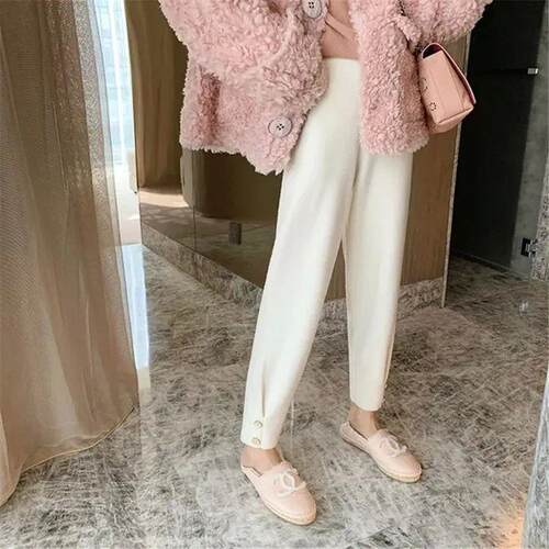 Knitted Straight Pantalones Thickened Autumn And Winter New