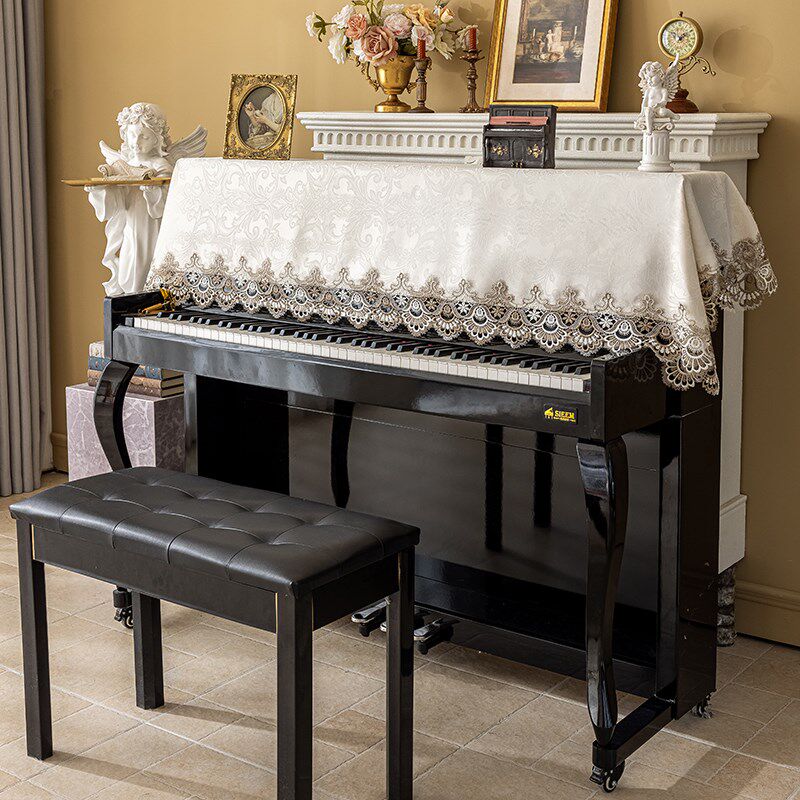 蕾丝钢琴罩半罩欧式钢琴巾盖巾刺绣布艺电钢琴防尘桌布全罩盖布