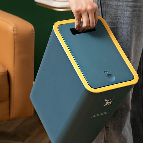 Rubbish Can Kitchen Toilet Trash with Press Lid Garbage Bin