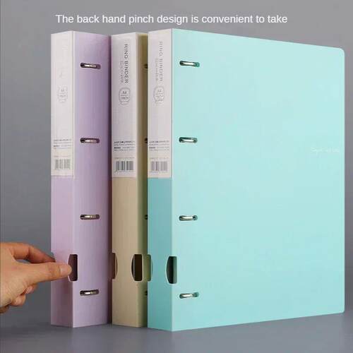 A4 Binder D-Type Punch Folder Office Storage File Ring Water