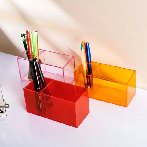 Transparent Color Acrylic Pen Holder Student Stationery Fini