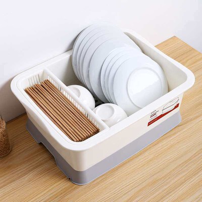 Kitchen Dish Rack Bowl Chopsticks Storage Box Tableware Drai