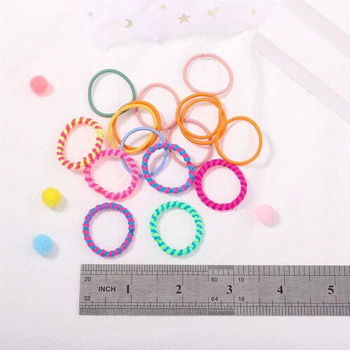 New 100Pcs/lot Hair Bands Girls Candy Color Elastic Rubber B