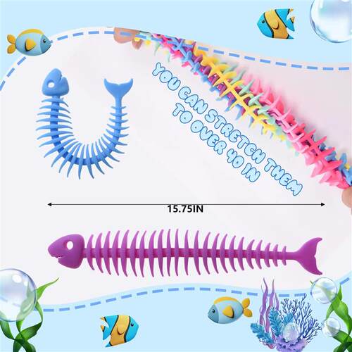5/10/20/40pcs Squishy Fidget Toys,Fish Bone Sensory Toys, Mu
