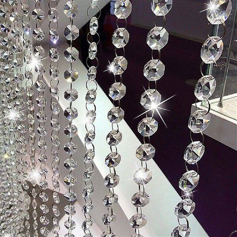 1m Home Crystal Clear Acrylic Bead Garland Chandelier
