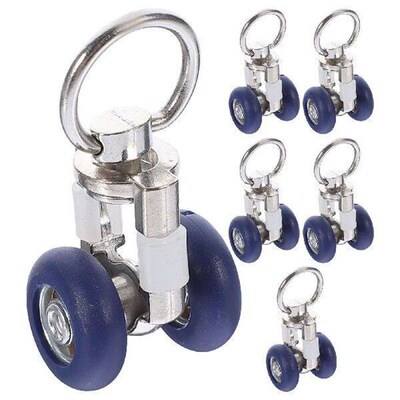 6PCS Curtain Track Wheel Silent Runner Drapery Glider Hooks
