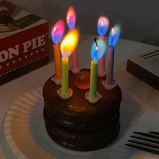 Birthday Colorful Flame Candle Birthday Cake decoration0