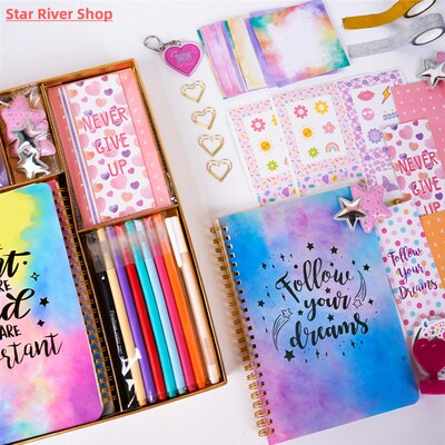 日记集为女孩卡通剪贴簿杂志套件艺术杂志