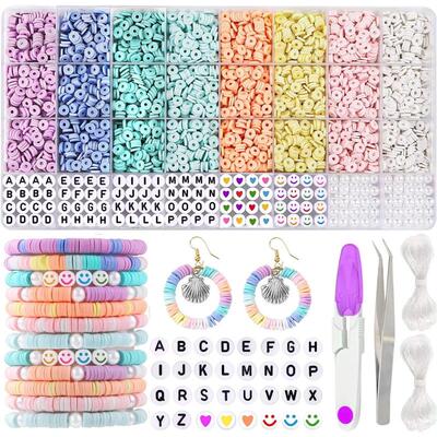 3860Pcs Macarons color Polymer Clay Beads Set Flat Chip Bead