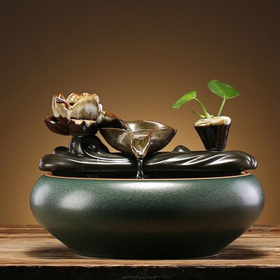 Chinese ornament ceramics desktop table small fish tank