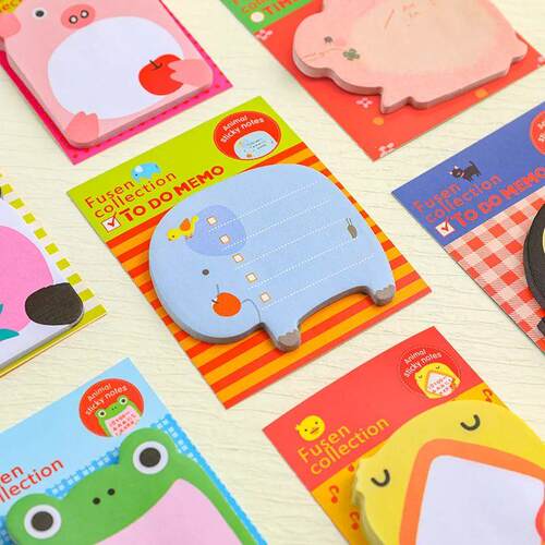 10Pcs/Lot Cute Cartoon Animal Tearable Note Book Posted it S