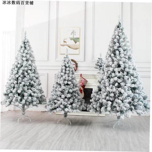 White Flocked Christmas Tree Shop Window Decorative 耶诞树新