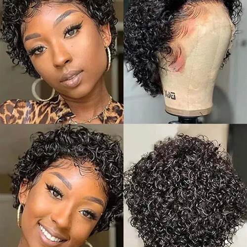 Pixie Cut Wig Human Hair 13x1 Lace Frontal Wigs Human Hair S